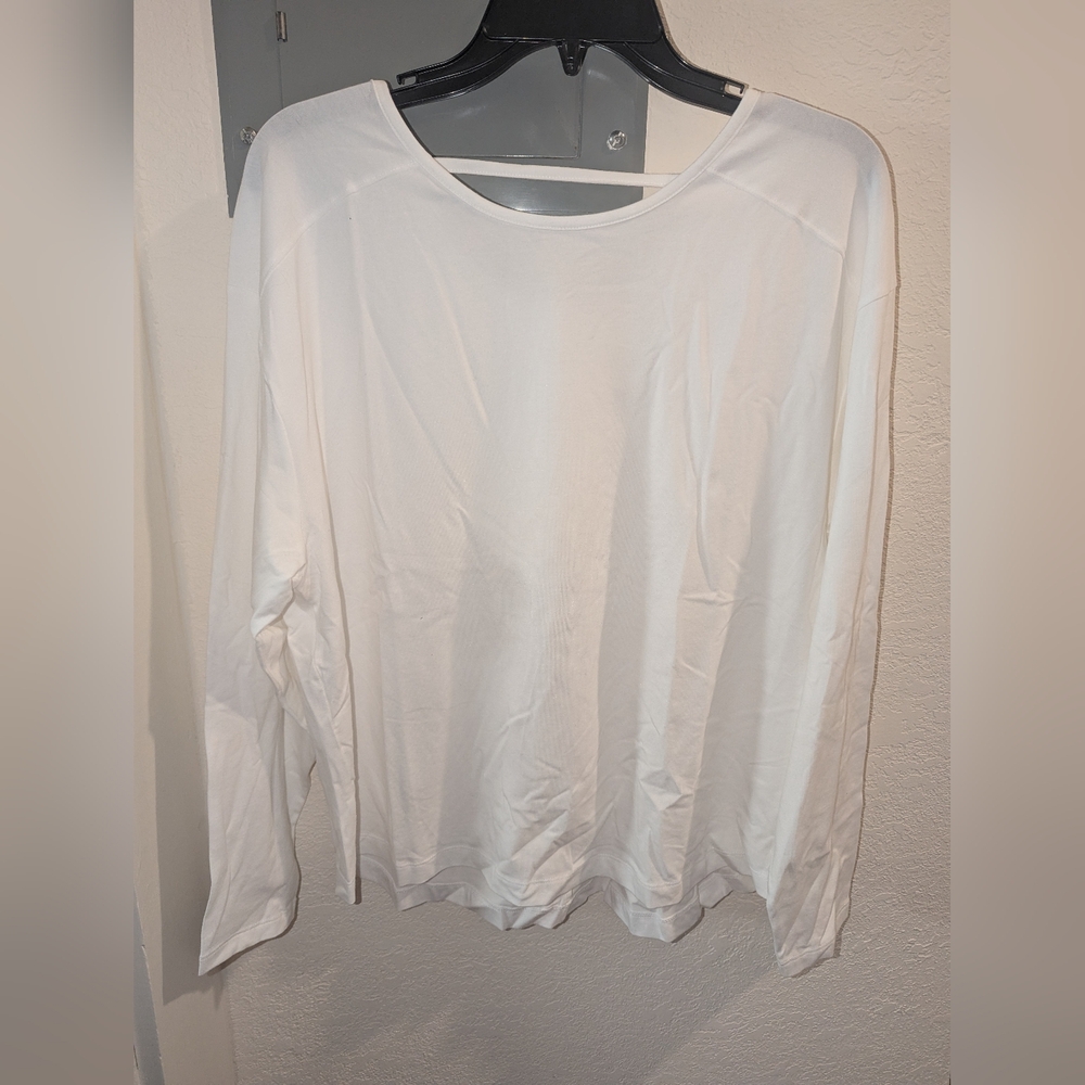 White Long Sleeve Active Tee